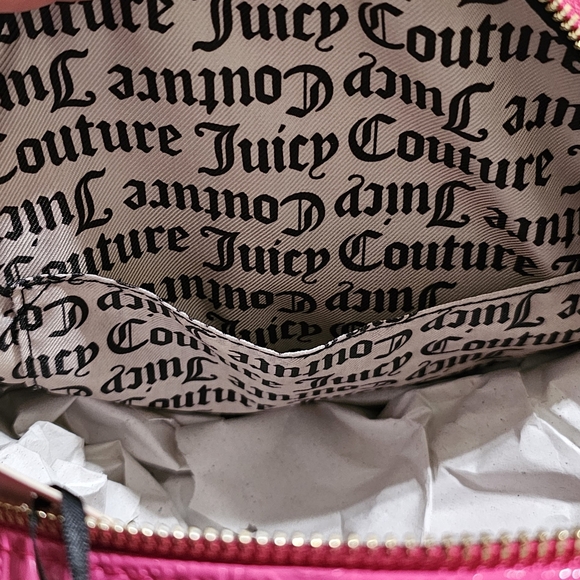 NWT Juicy Couture Pullout Pouch Backpack Pink Flash Embossed Bookbag Purse - Picture 6 of 8